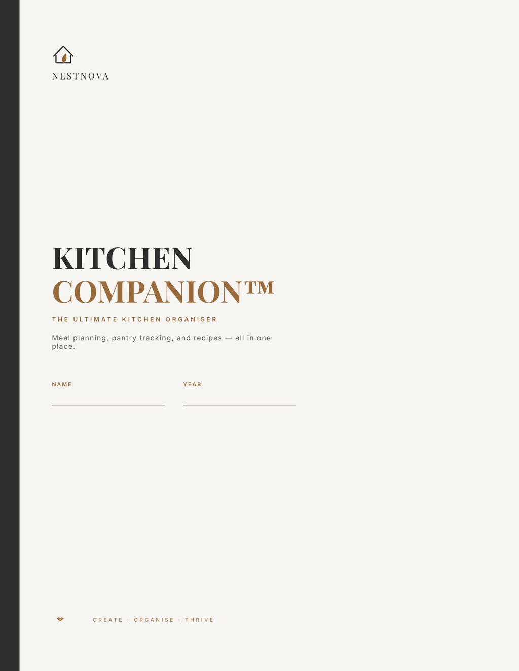 NestNova™ Kitchen Companion | Meal Planning & Kitchen Organiser