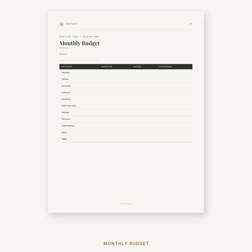 NestNova™ Budget & Finance Planner | Take Control of Your Money