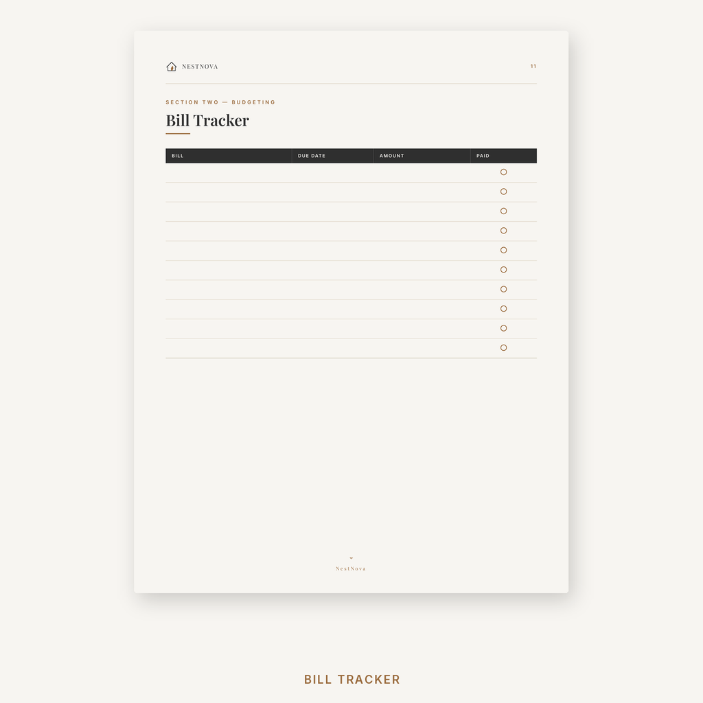 NestNova™ Budget & Finance Planner | Take Control of Your Money