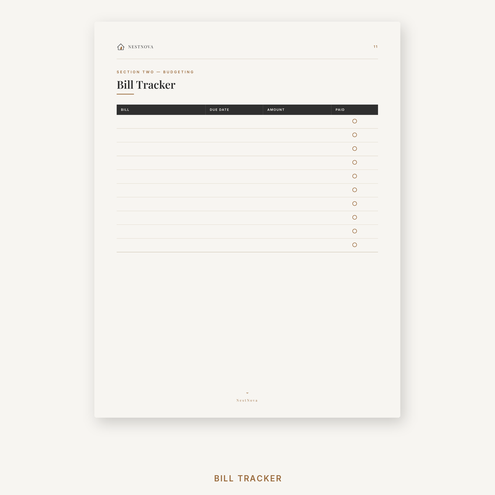 NestNova™ Budget & Finance Planner | Take Control of Your Money