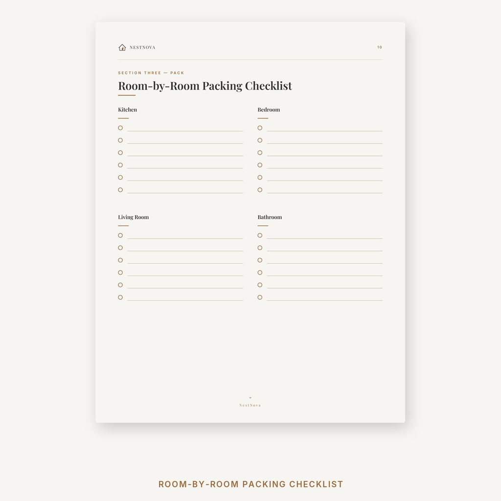 NestNova™ Moving Home Planner | Digital Moving Planner