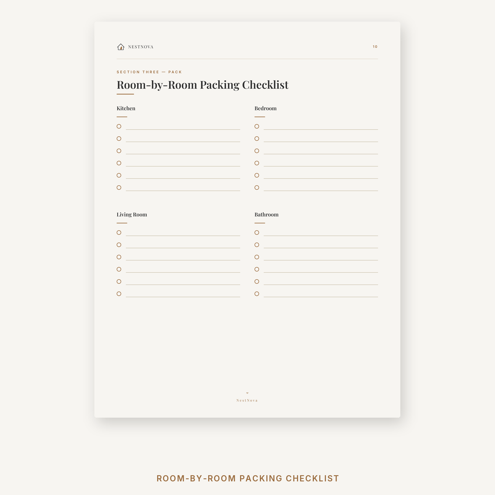 NestNova™ Moving Home Planner | Digital Moving Planner