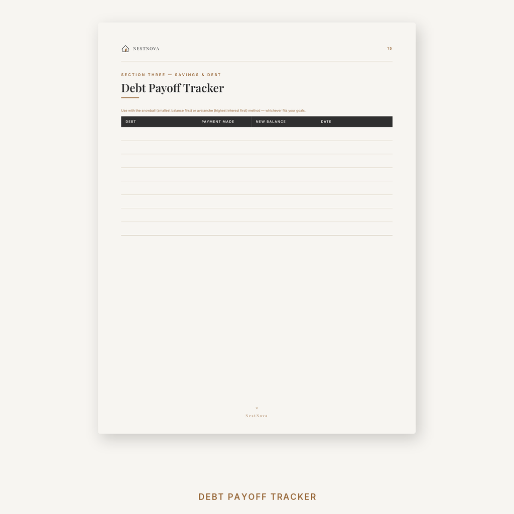 NestNova™ Budget & Finance Planner | Take Control of Your Money