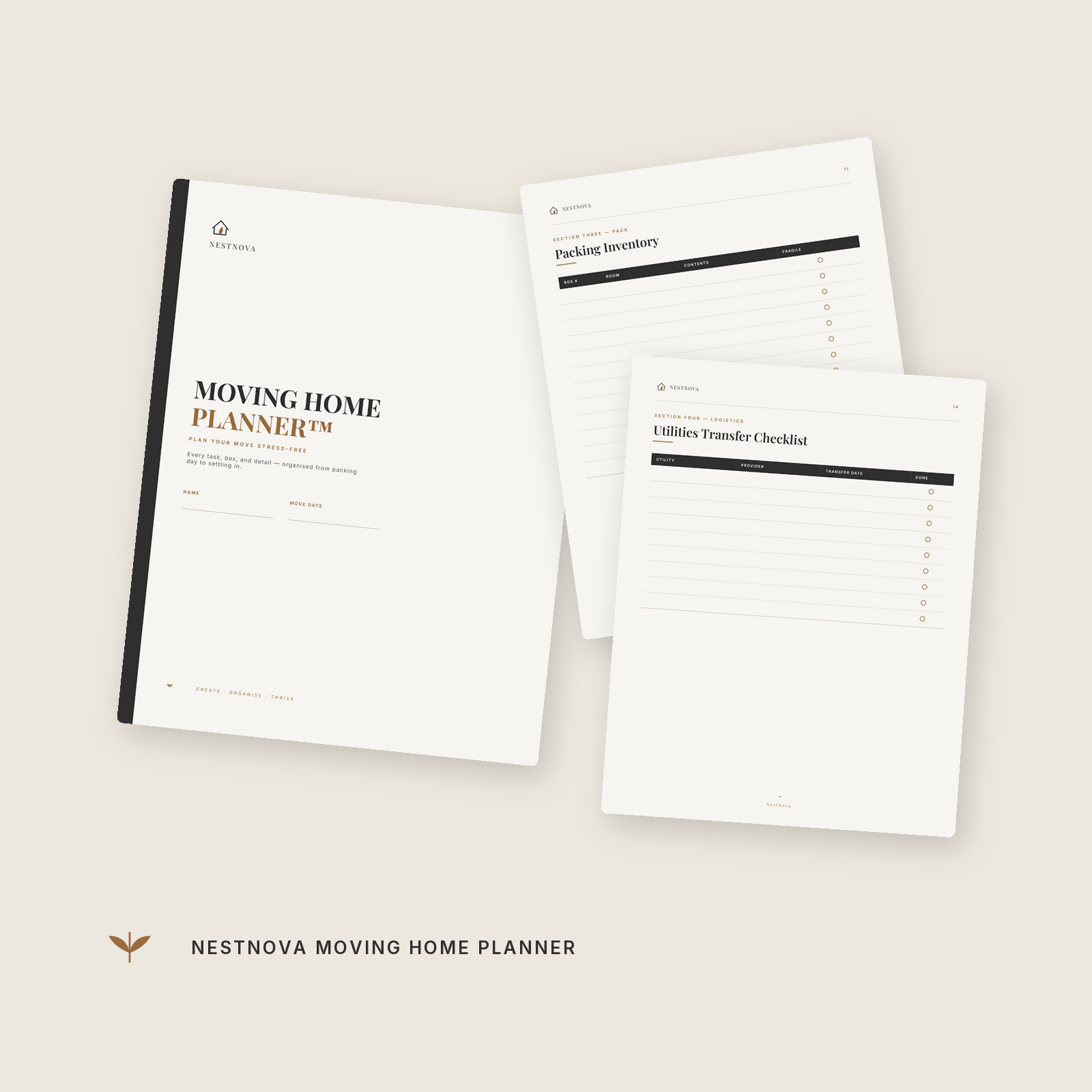 NestNova™ Moving Home Planner | Digital Moving Planner